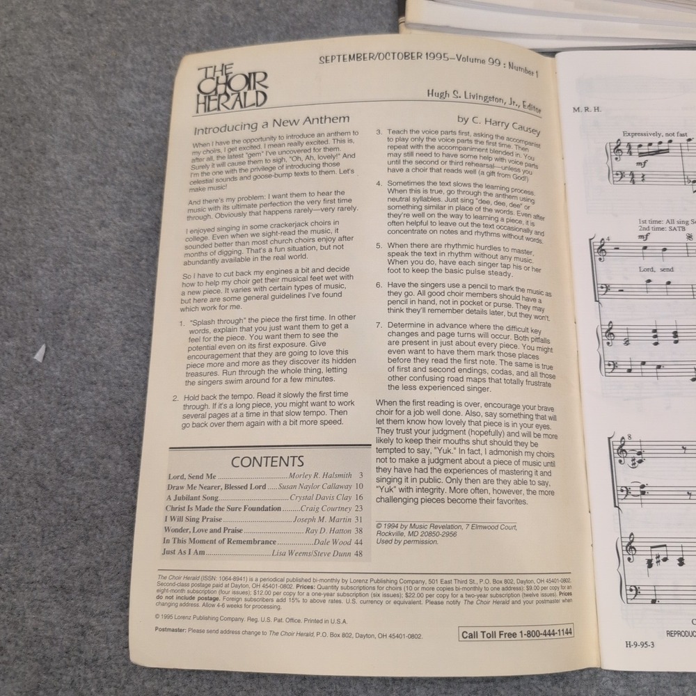 The Choir Herald September October 1995 Church Music Magazine Lot of 9 - Picture 2 of 2